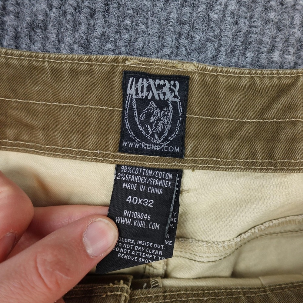Kuhl Rydr Pants Mens 40x32 Brown Canvas Vintage Patina Dye Workwear Outdoor - Picture 3 of 9